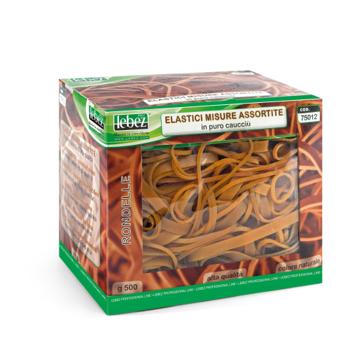 LEBEZ ELASTICI CAUCCIU' BLISTER 500 GR MISURE ASSORTITE